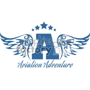 aviation wings vector logo template v3