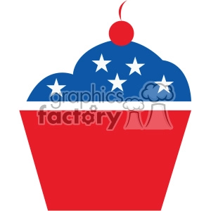 4th of july cupcake vector icon