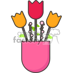 Tulip vase vector clip art images