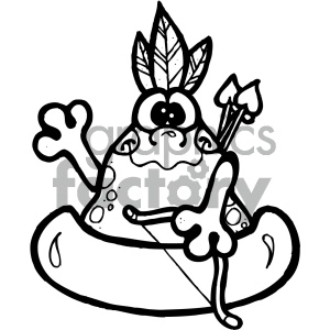black and white native american frog art