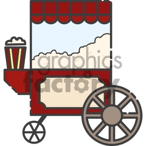 popcorn cart vector royalty free icon art