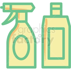 spray bottle and lotion bottle flat vector icon