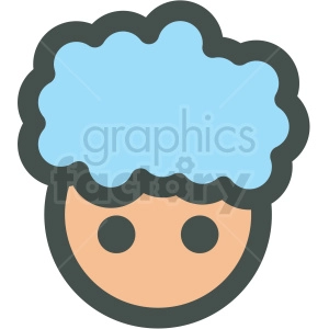 kid avatar with blue vector icons