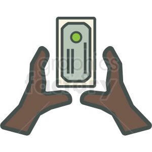 african american hands grabbing money vector icon