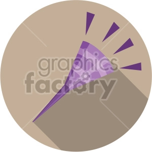 party noise maker on brown circle background