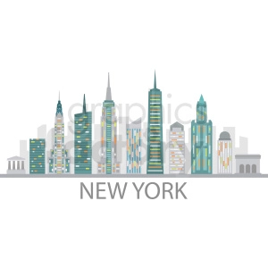 new york city skyline vector design with label