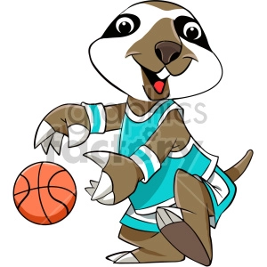 cartoon sloth basketball player