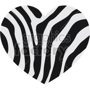 heart with zebra skin no background