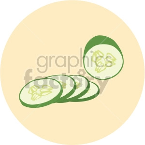 sliced cucumber on yellow circle background