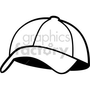 black white baseball hat no background