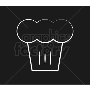 white chef hat vector icon on black background