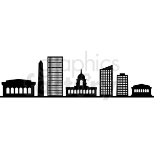 black washington city skyline vector design no label
