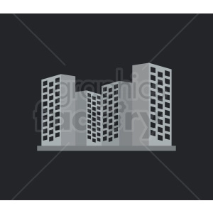 vector dowtown buildings on dark background