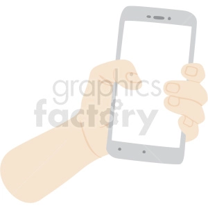 hand holding phone vector clipart no background