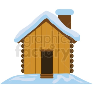 wood cabin flat vector icon