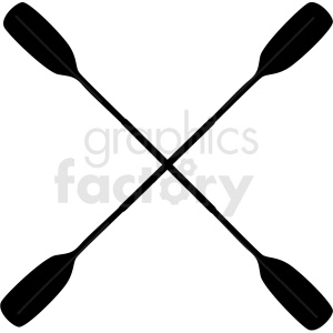 crossed kayak paddles silhouette vector clipart