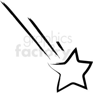 shooting star drawing vector icon