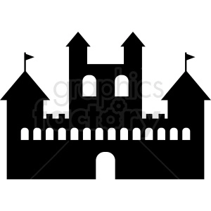 castle silhouette design vector clipart