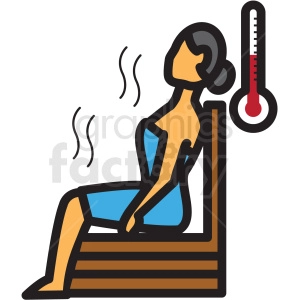 woman in sauna vector icon clipart