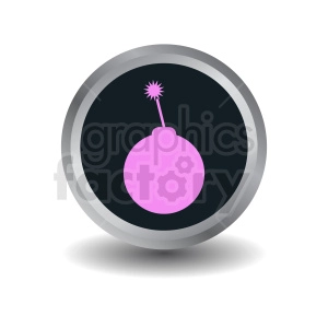 pink bomb on circle button icon