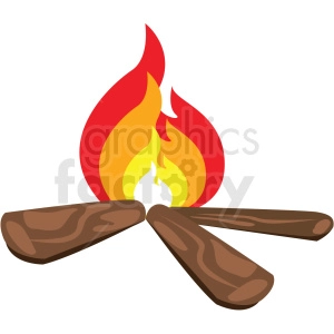 camping fire flat vector icon