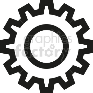 gear outline icon vector clipart