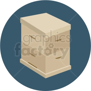 closed beehive box vector blue background