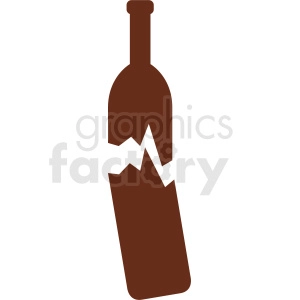 cracked wine bottle vector no background