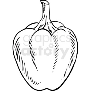 black and white cartoon bell pepper vector clipart