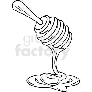 black and white honey stick vector clipart