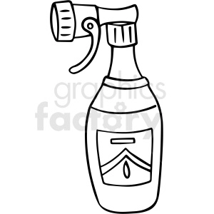 cartoon spray bottle black white vector clipart