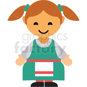 German female character icon vector clipart
