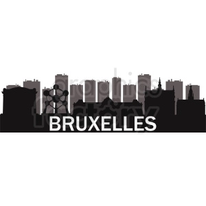 Brussels vector  city skyline silhouette