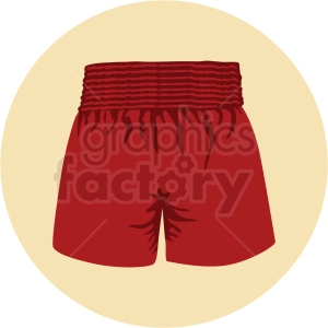 red boxing shorts on circle background vector clipart