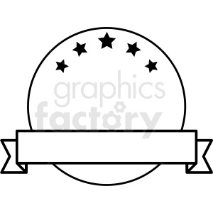 ribbon over circle with stars design vector clipart