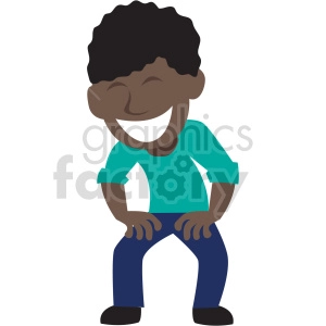 cartoon african american man laughing out loud vector clipart