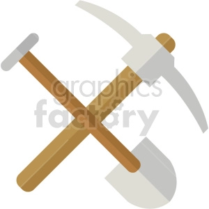 pickaxe shovel vector icon graphic clipart no background
