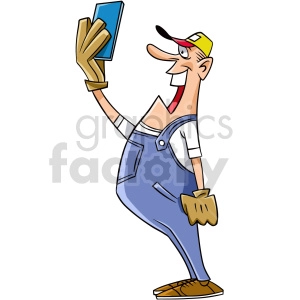 plumber taking selfie clipart