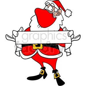 Santa wearing mask holding blank sign vector clipart
