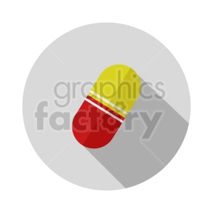 red yellow pill on circle background vector clipart
