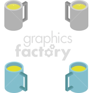 beer mug bundle isometric vector clipart icon