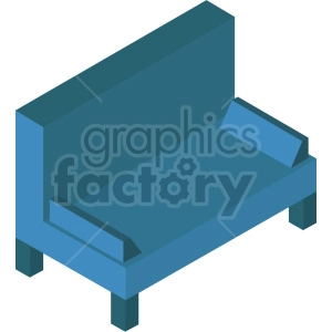 isometric couch vector icon clipart 3