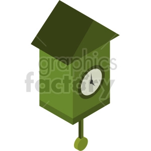 isometric cuckoo clock vector icon clipart 2