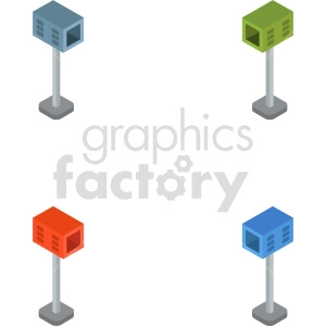 isometric mail box vector icon clipart 2