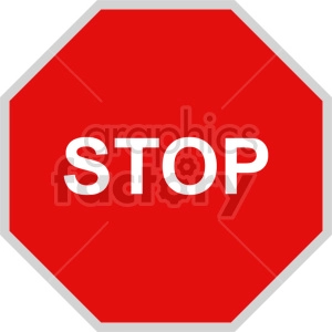stop sign vector icon clipart 3