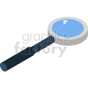 isometric magnifying glass vector icon clipart 2