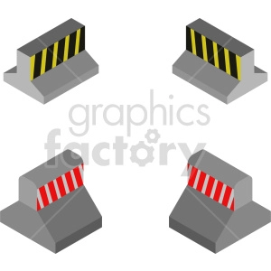 isometric road barrier vector icon clipart 1