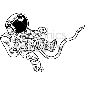 space walk black and white clipart