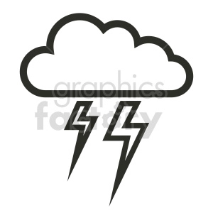 lightning storm vector outline