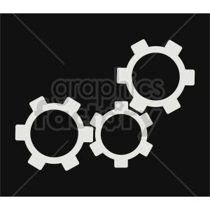 three gears vector graphic